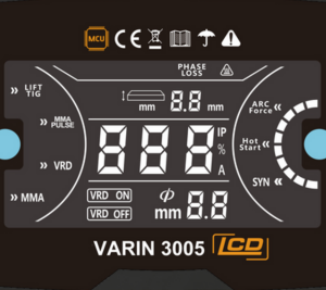 Inverterski aparat za zavarivanje Varstroj VARIN 3005 LCD - ekran
